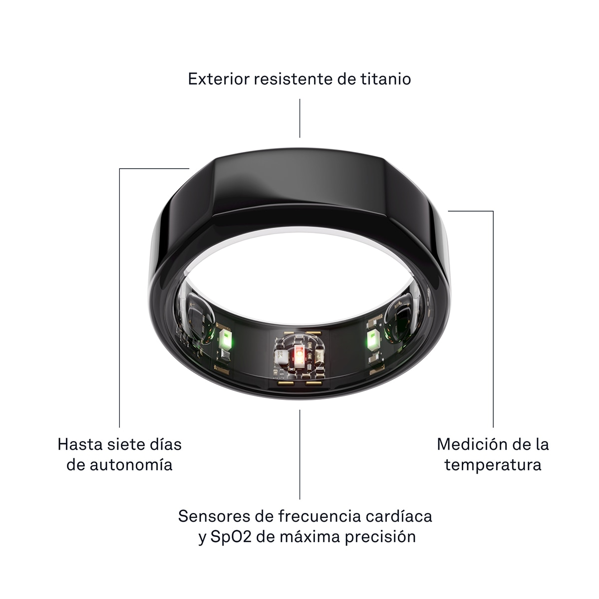 Anillo inteligente Oura Ring Gen3 Heritage Black Negro-13