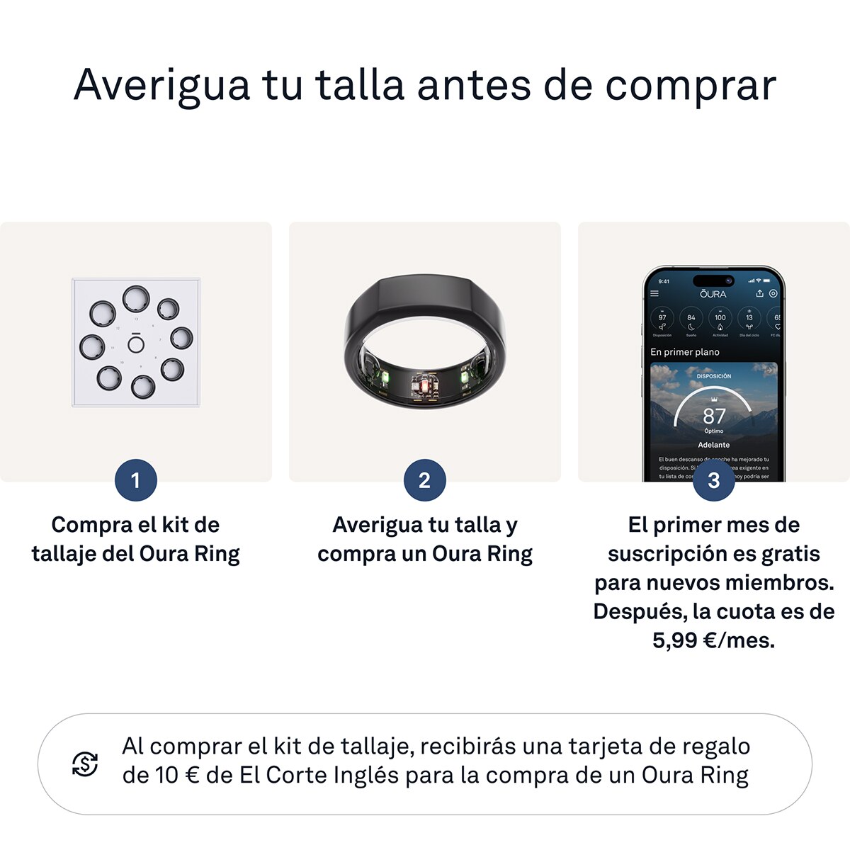 Anillo inteligente Oura Ring Gen3 Heritage Stealth Negro mate-4