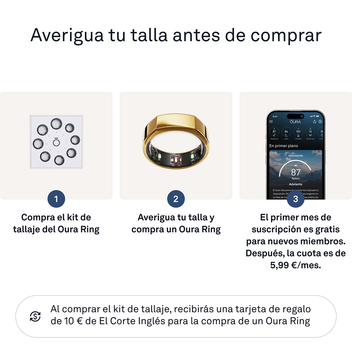 Anillo inteligente Oura Ring Gen3 Heritage Gold Oro-5