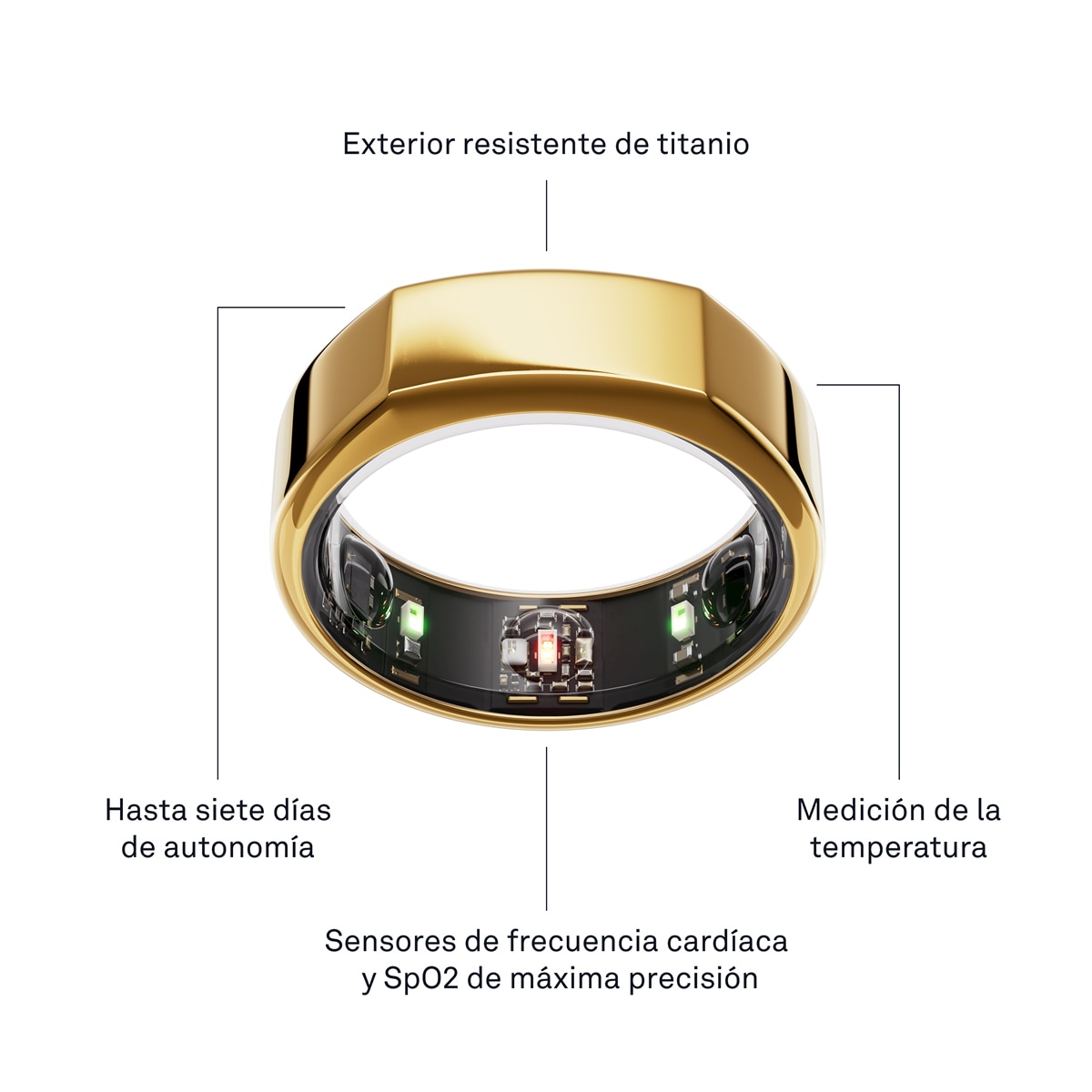 Anillo inteligente Oura Ring Gen3 Heritage Gold Oro-12