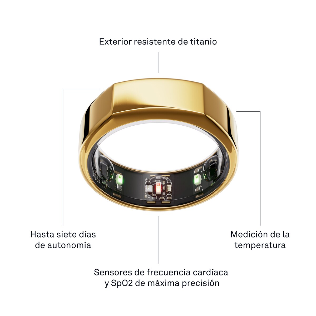 Anillo inteligente Oura Ring Gen3 Heritage Gold Oro-12