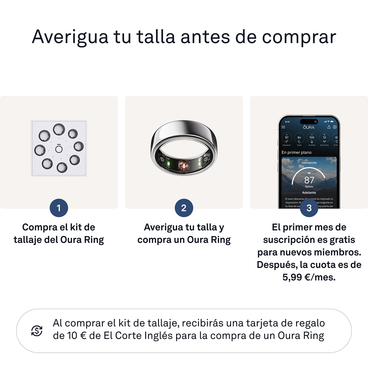 Anillo inteligente Oura Ring Gen3 Horizon Silver Plata-4