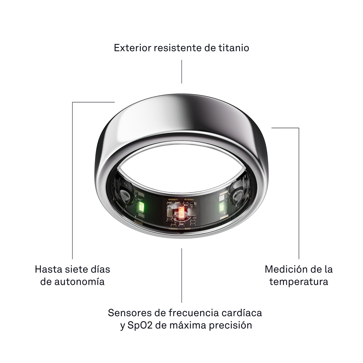 Anillo inteligente Oura Ring Gen3 Horizon Silver Plata-12
