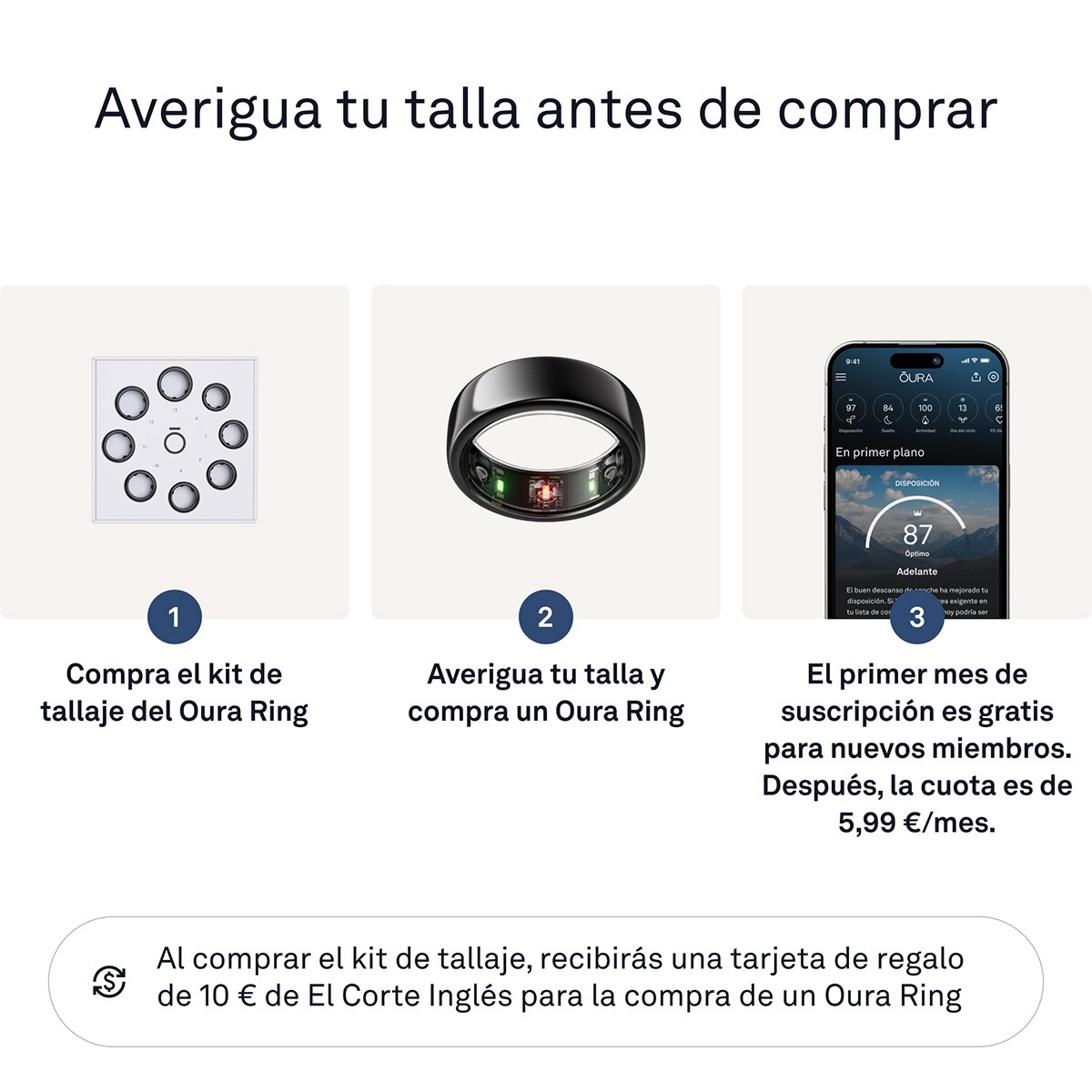 Anillo inteligente Oura Ring Gen3 Horizon Black Negro-3