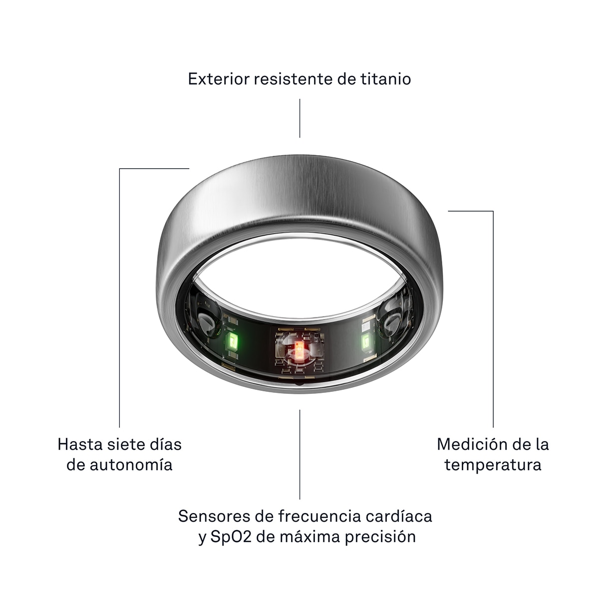 Anillo inteligente Oura Ring Gen3 Horizon Titanium Titanio-12