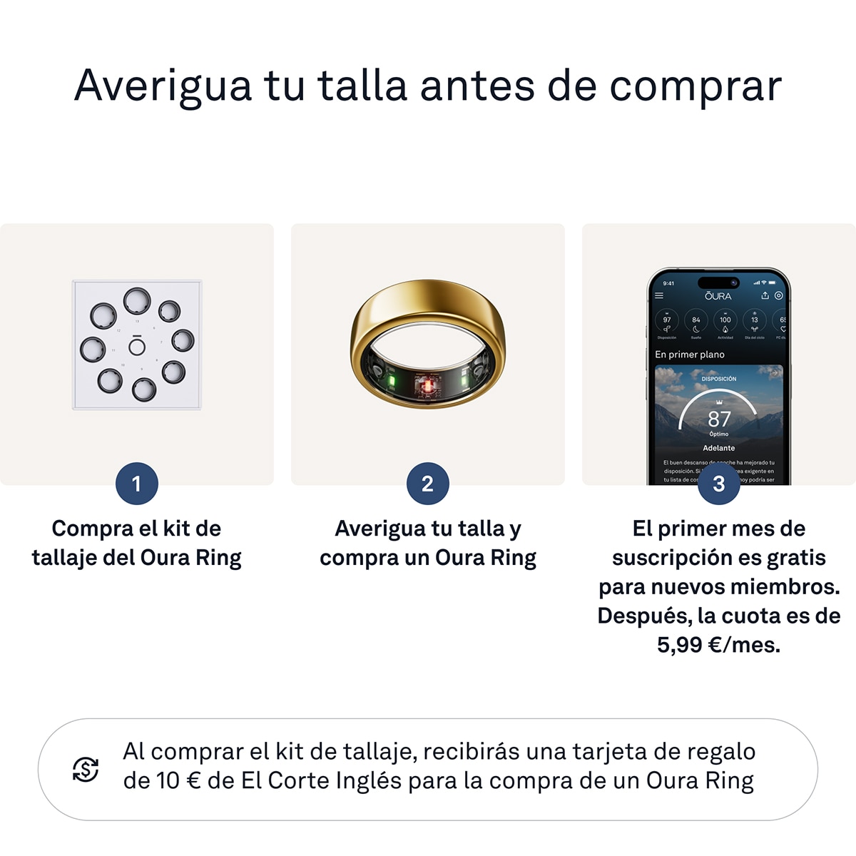 Anillo inteligente Oura Ring Gen3 Horizon Gold Oro-4