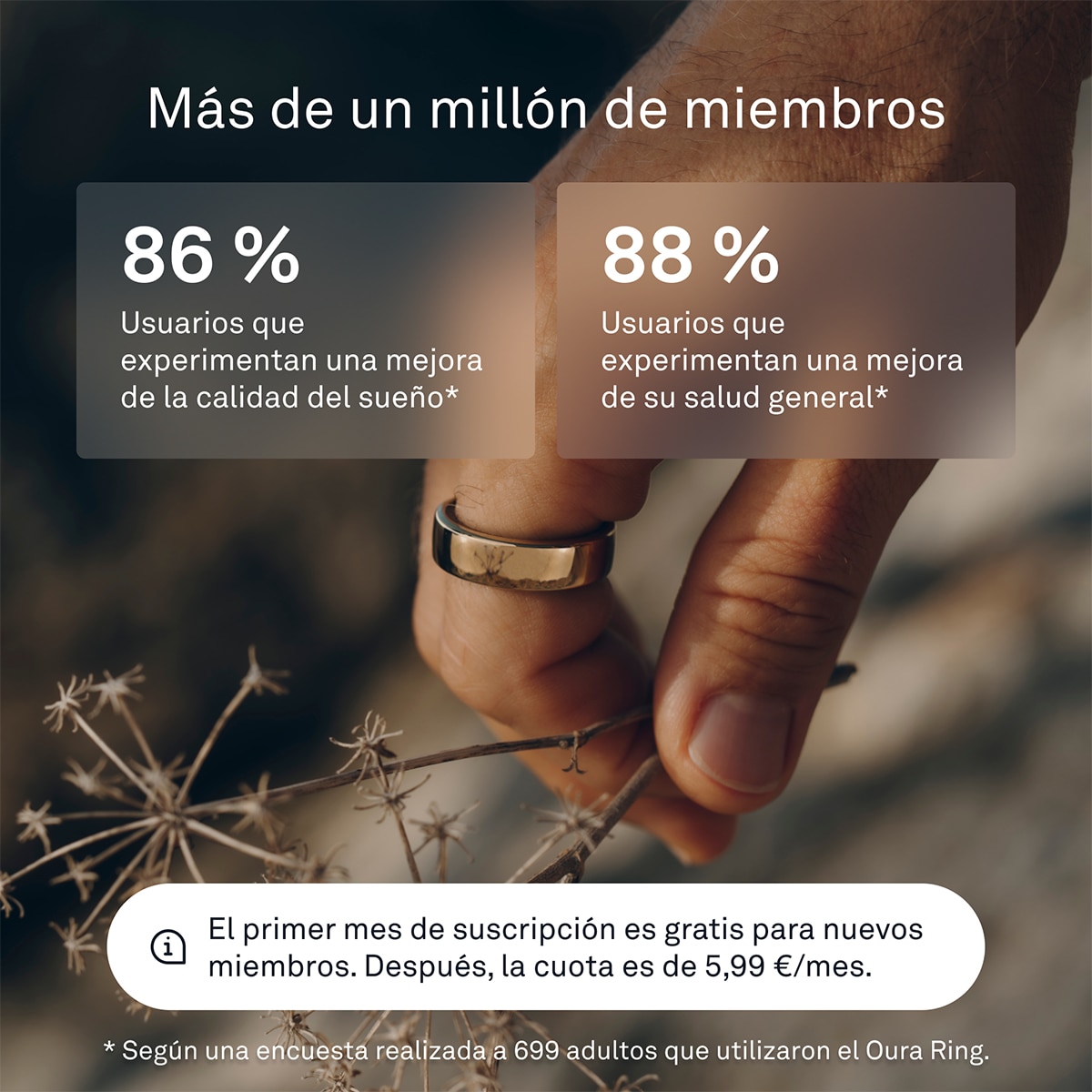 Anillo inteligente Oura Ring Gen3 Horizon Gold Oro-8