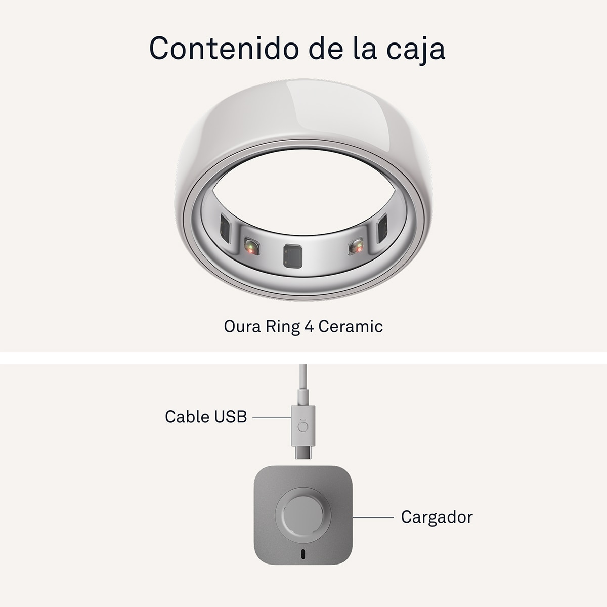Anillo inteligente Oura Ring Gen4 Ceramic - Blanco Nube 7 Blanco Nube-10