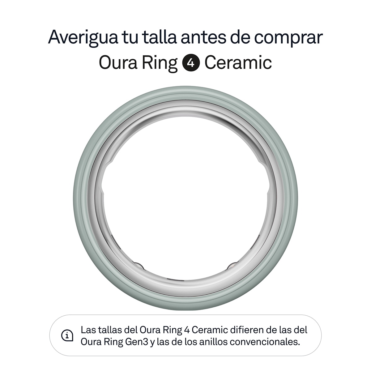 Anillo inteligente Oura Ring Gen4 Ceramic - Verde claro 4 Verde claro-4