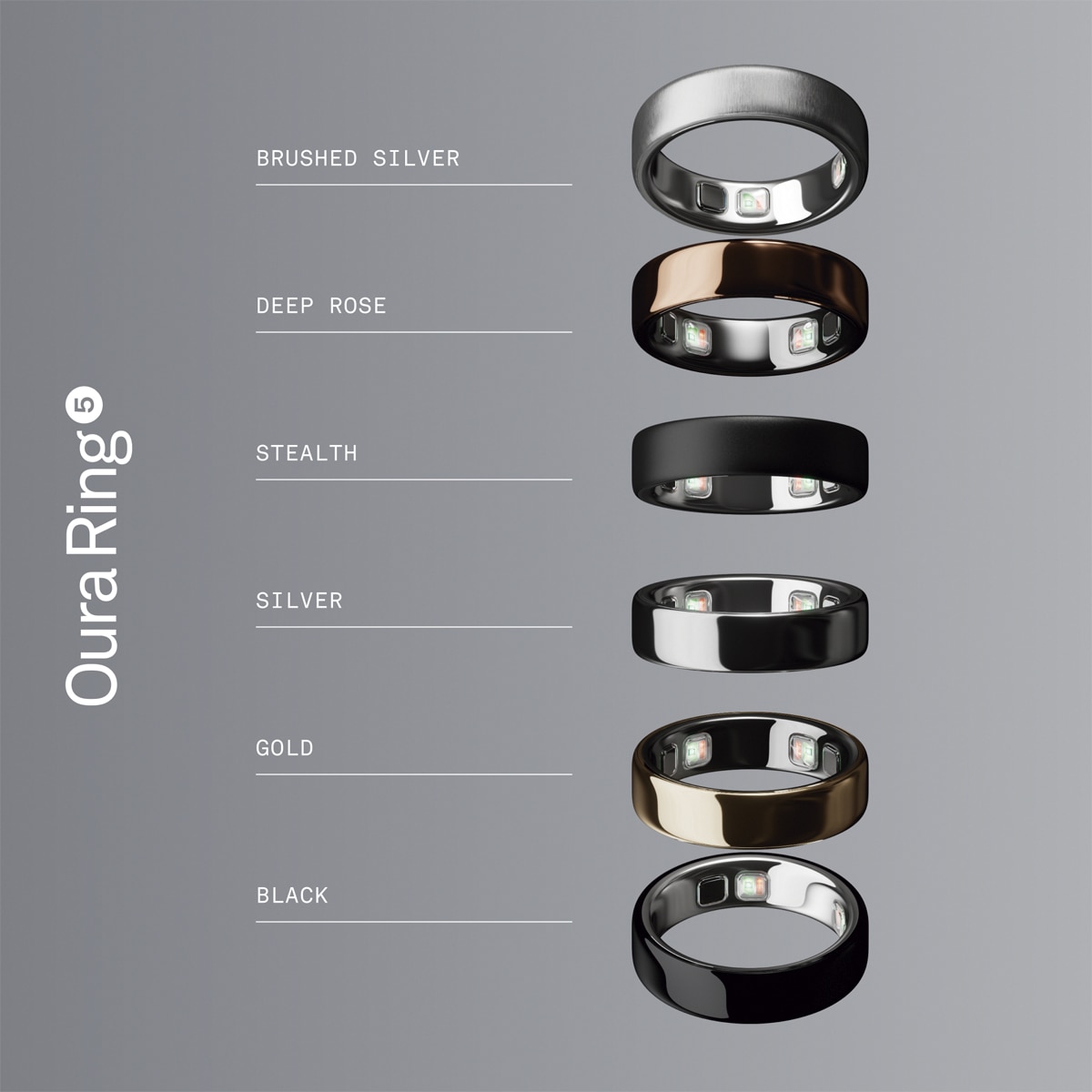 Anillo inteligente Oura Ring 5 Plata-7