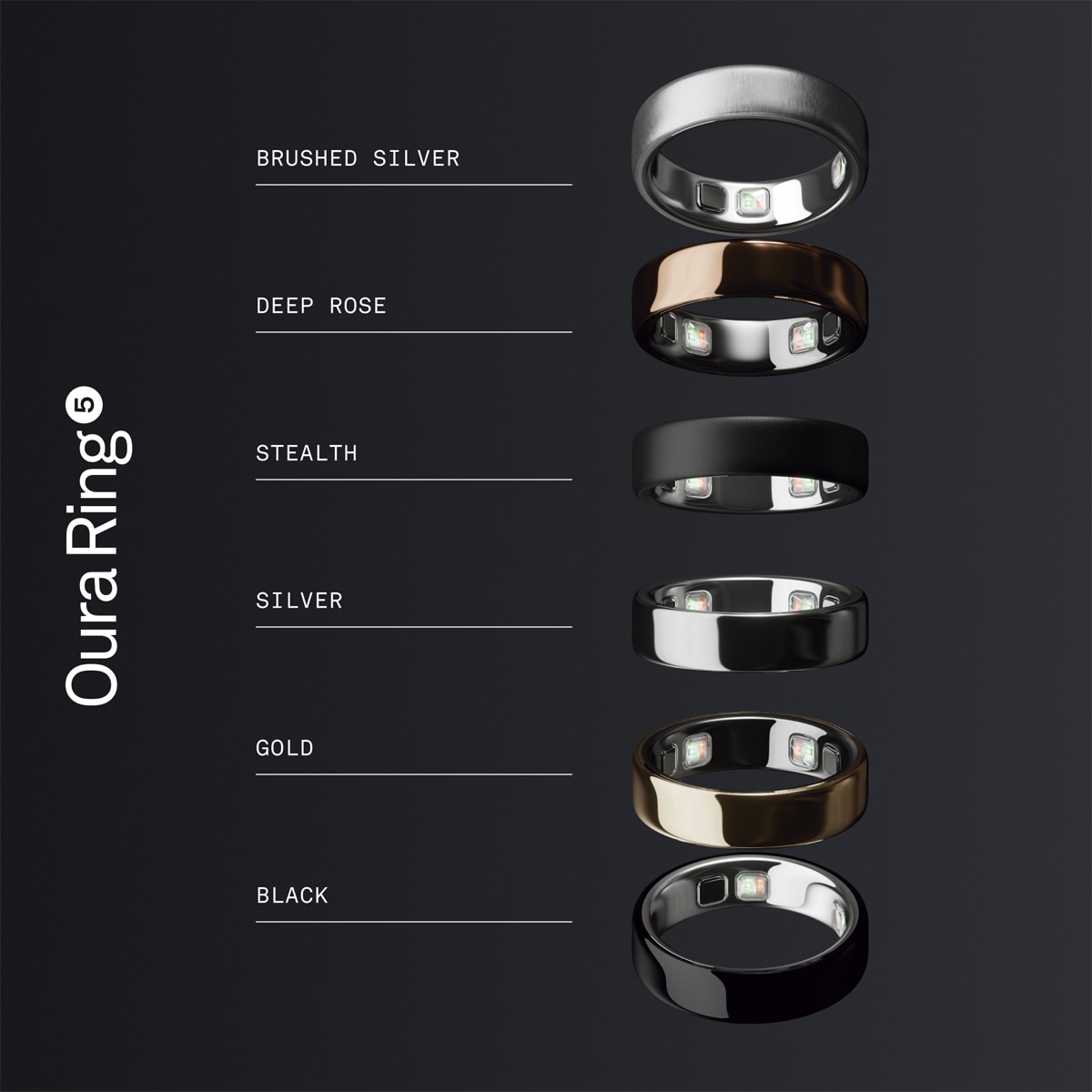 Anillo inteligente Oura Ring 5 Negro-7