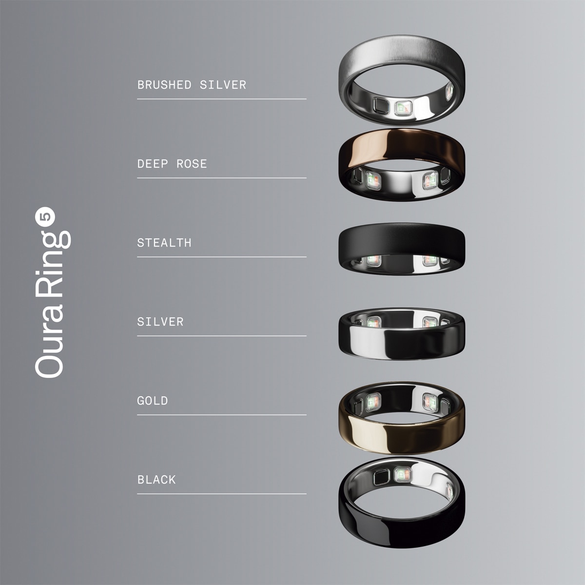 Anillo inteligente Oura Ring 5 Plata pulida-7