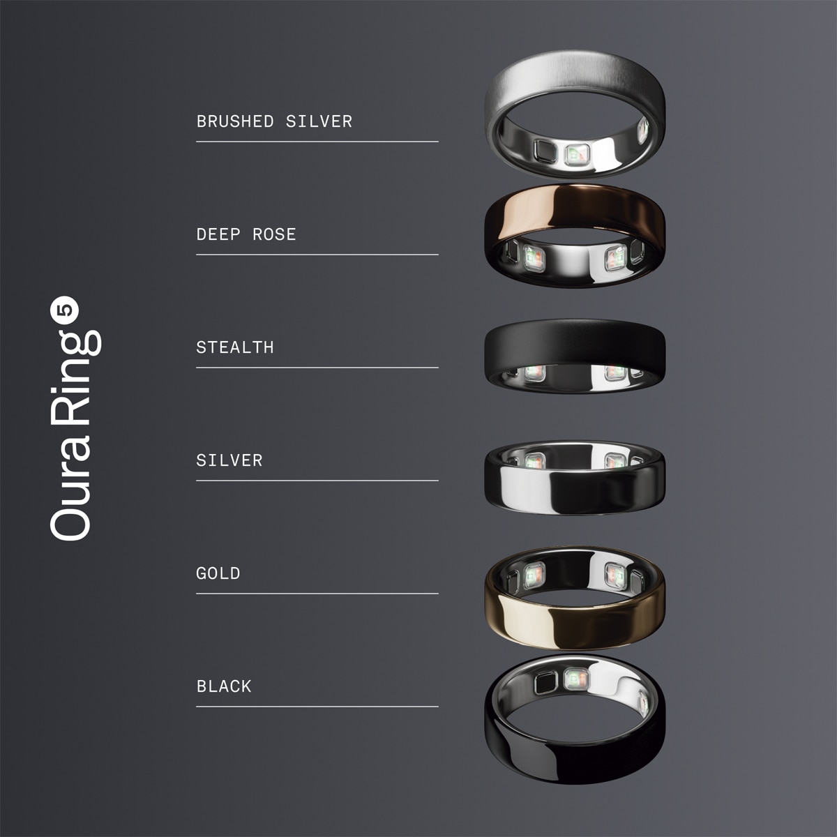 Anillo inteligente Oura Ring 5 Negro mate-7