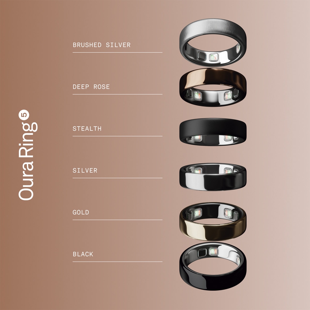 Anillo inteligente Oura Ring 5 Rosa oscuro-7