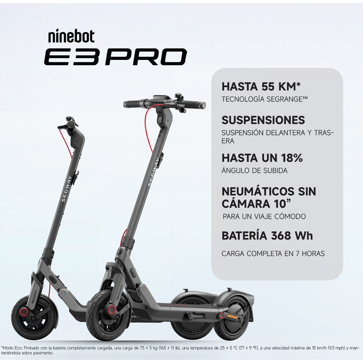 Trotinete Elétrica Ninebot E3 Pro Silver-6