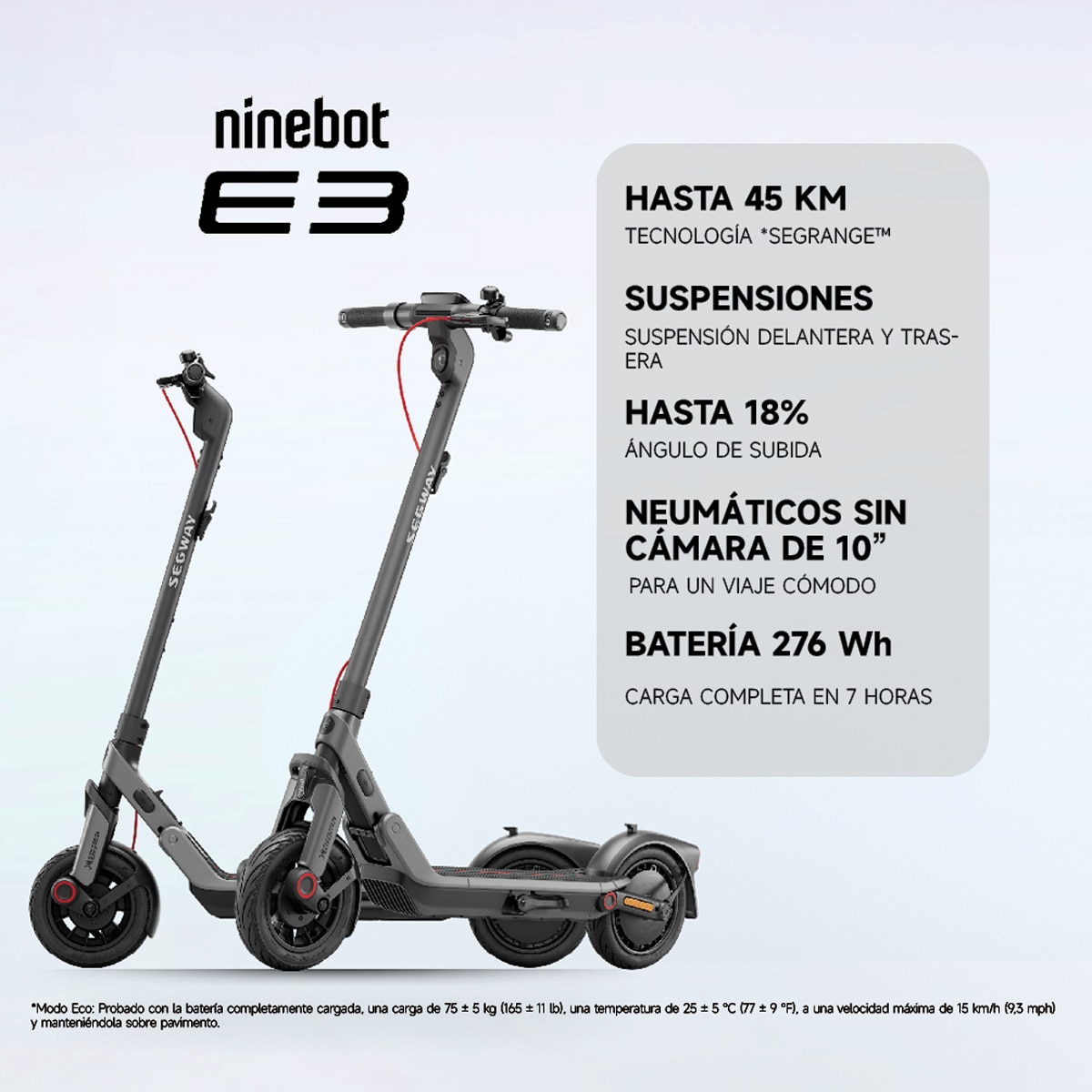 Trotinete Elétrica Ninebot E3 Prata-6