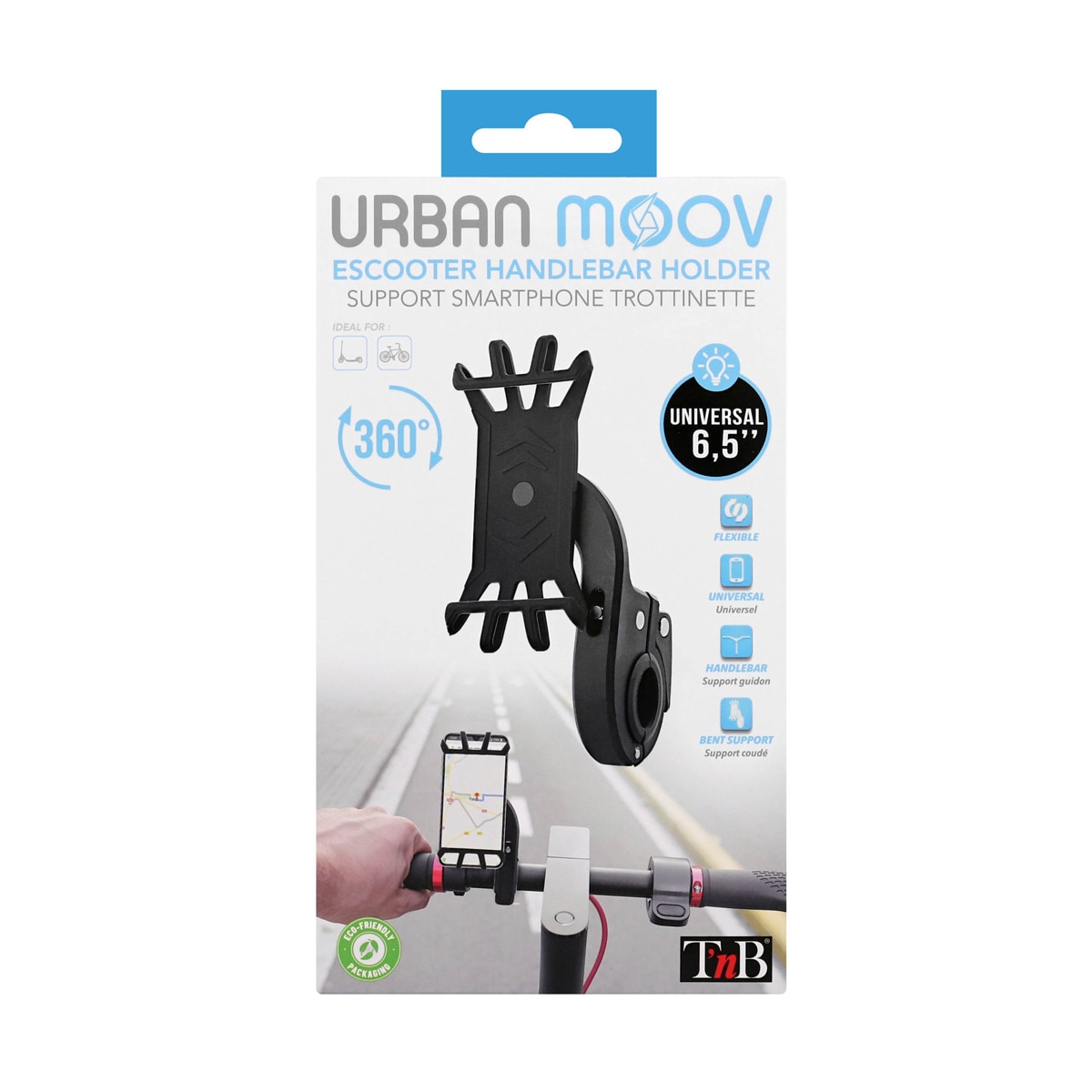 Soporte para smartphones hasta 6,5" TNB Negro-4