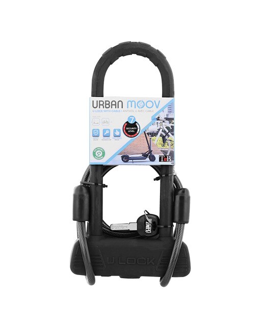 Cerradura "U" TNB tamaño XL con llave Gris-3