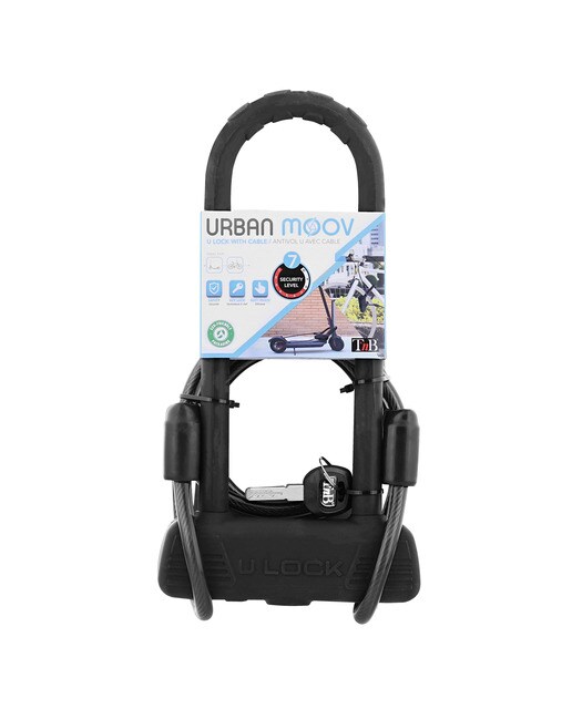 Cerradura "U" TNB tamaño XL con llave Gris-4