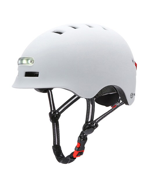 Imagem 0 de Capacete Youin com LED Frontal e Traseiro (tamanho L) - Branco