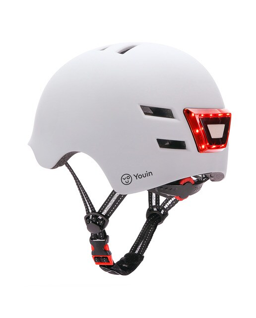 Capacete Youin com LED Frontal e Traseiro (tamanho M) - Branco Branco-2