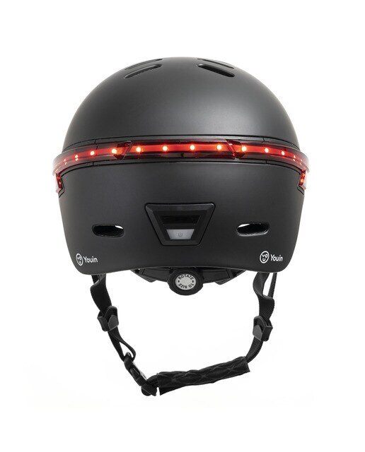 Capacete Youin com LED Traseiro e Controlo Remoto Bluetooth (tamanho L) - Preto Preto-3