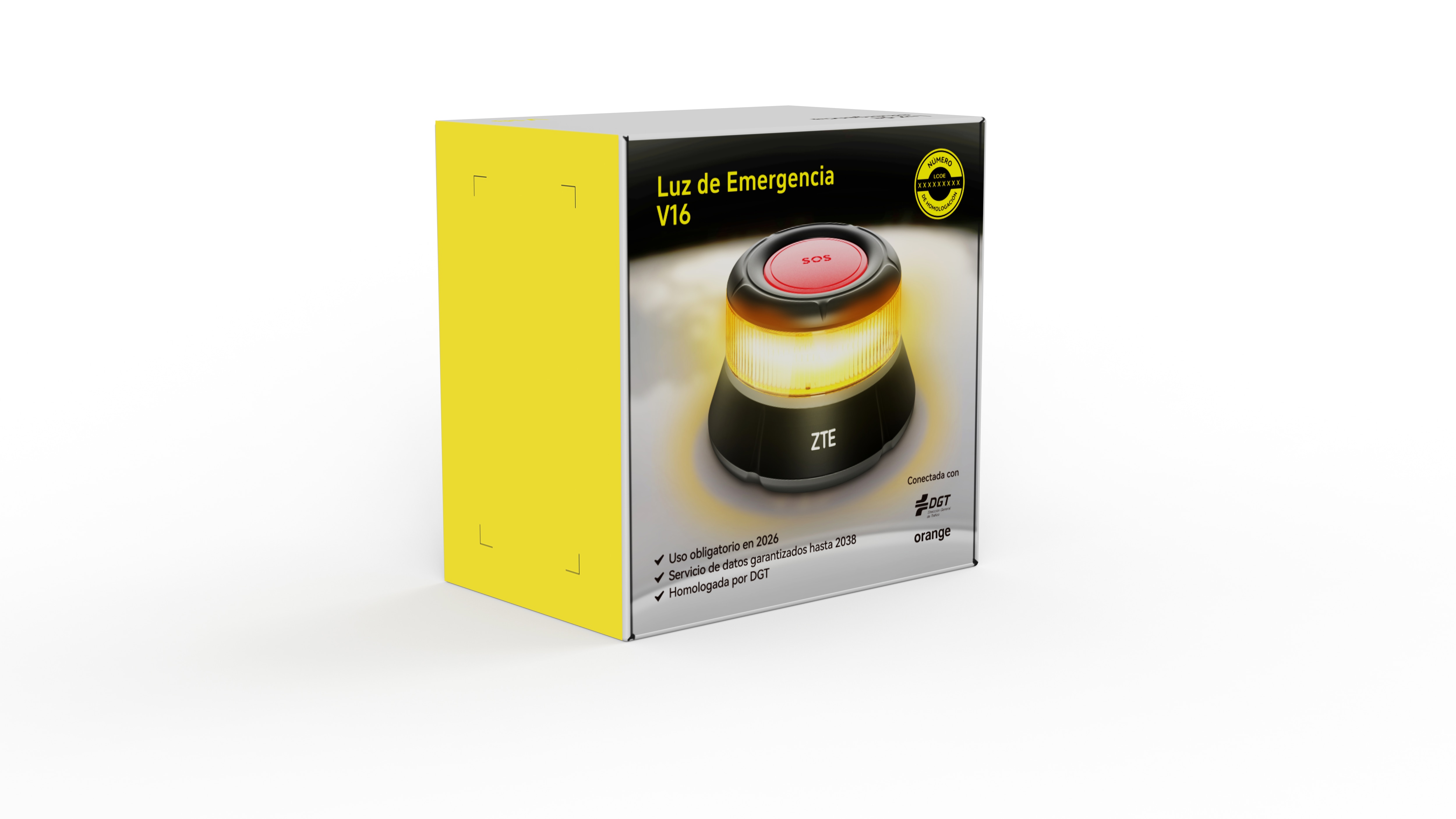 Baliza de emergencia y señalización ZTE V16 con geolocalización Negro-4