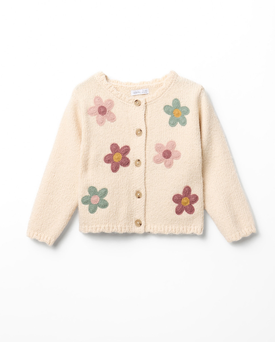 Chaqueta flores grandes bordada - Sfera - 120 Crudo 120 Crudo-1