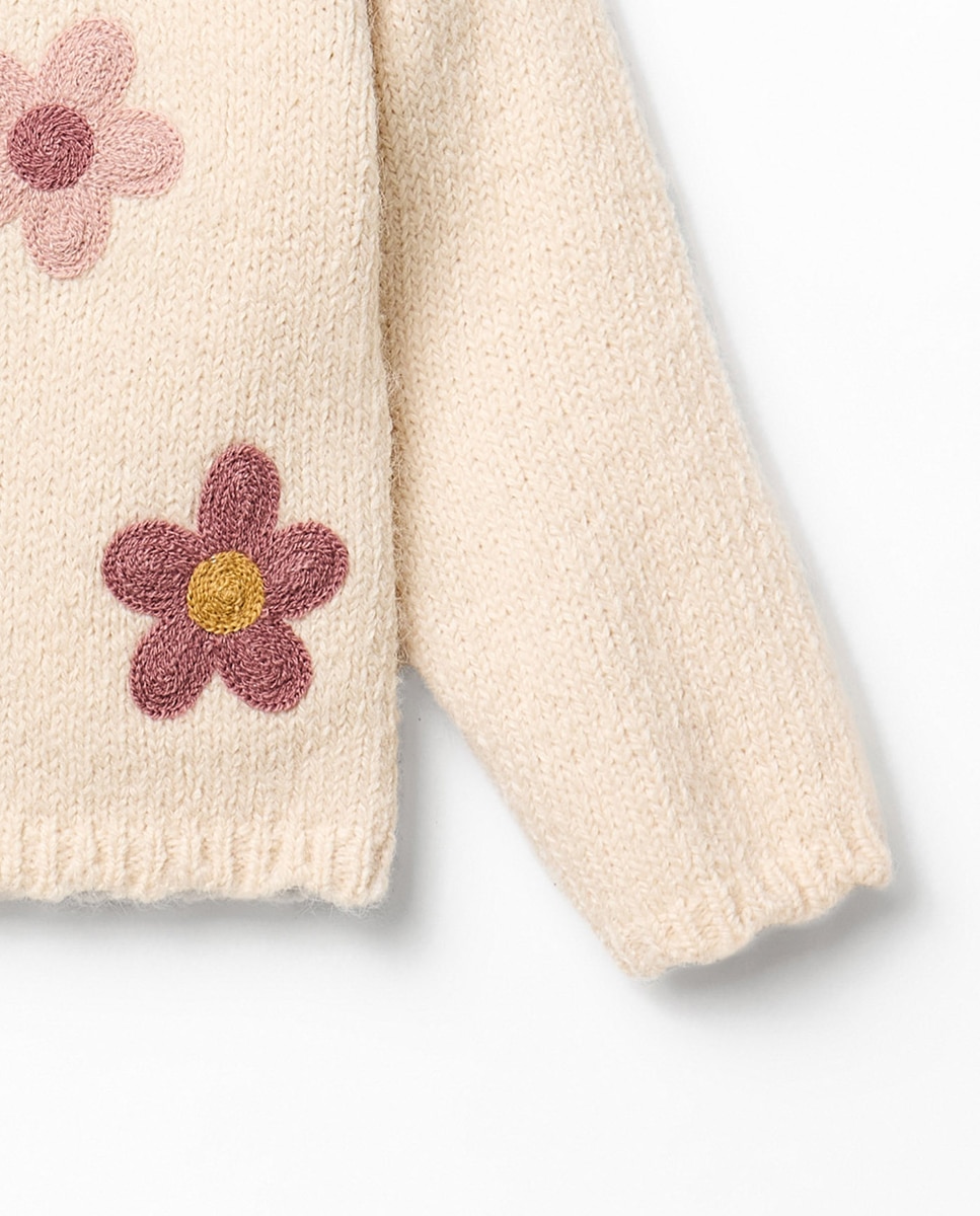 Chaqueta flores grandes bordada - Sfera - 120 Crudo 120 Crudo-3