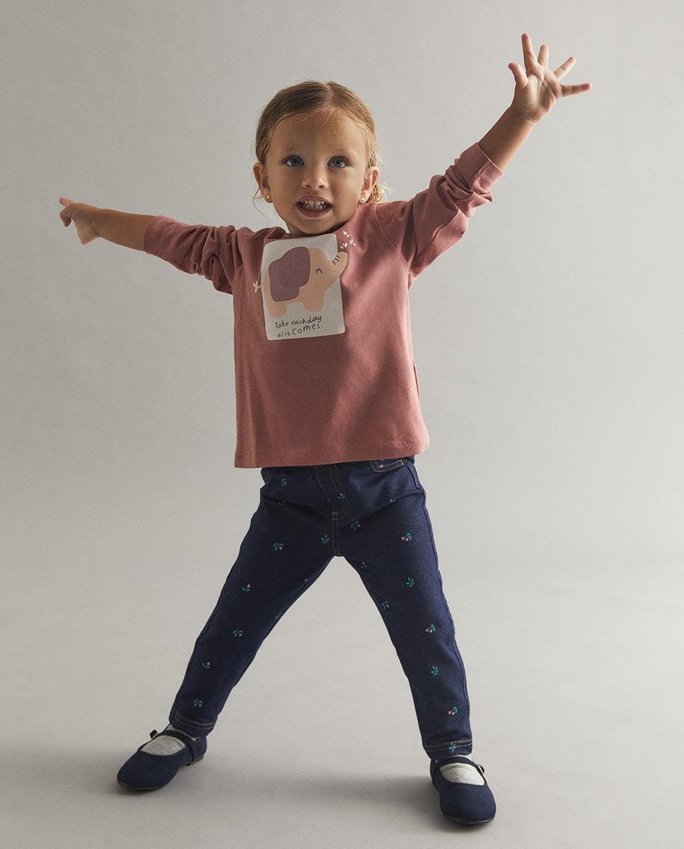 T-shirt com Elefante Rosa-escuro-2