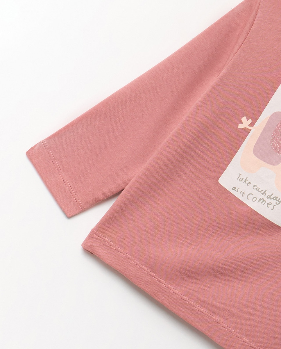 T-shirt com Elefante Rosa-escuro-5