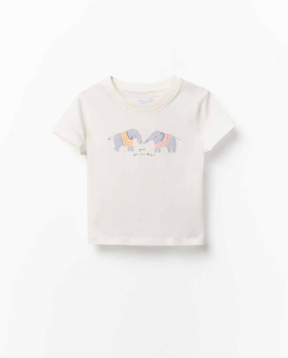 T-shirt com Elefantes Branco-4