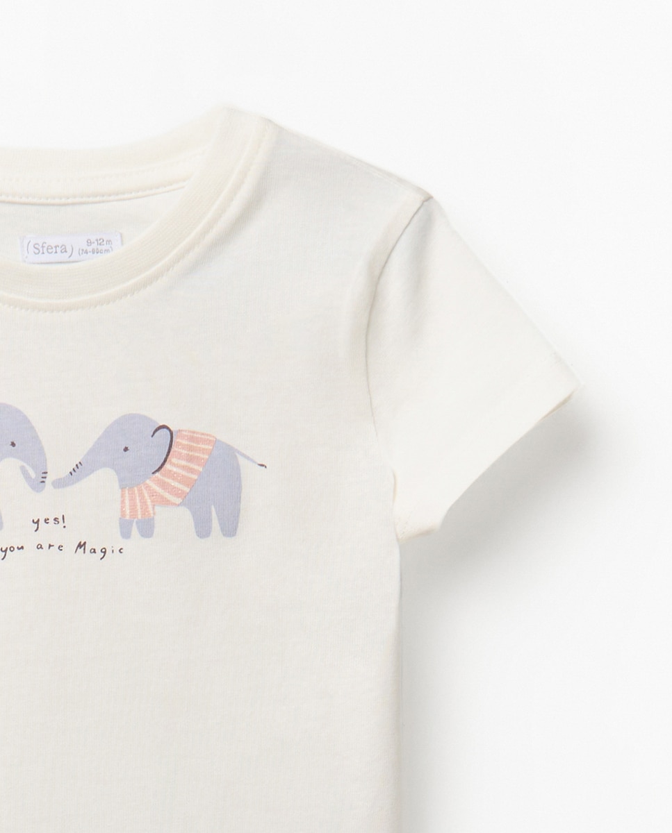 T-shirt com Elefantes Branco-6