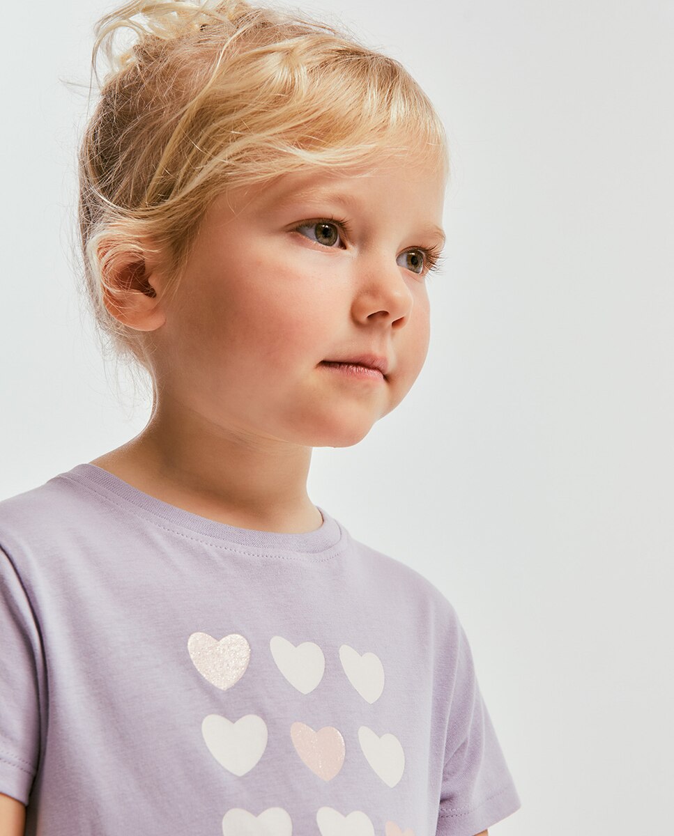 T-shirt Corações Lilás-2