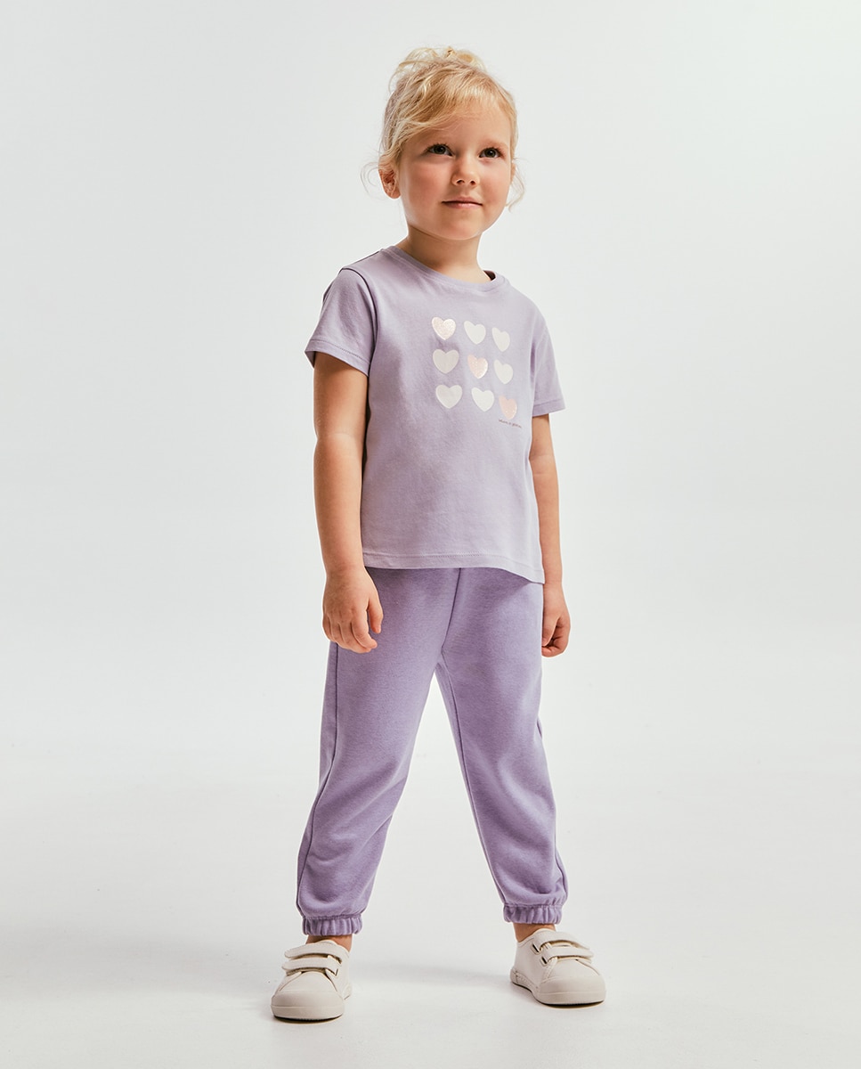 T-shirt Corações Lilás-3