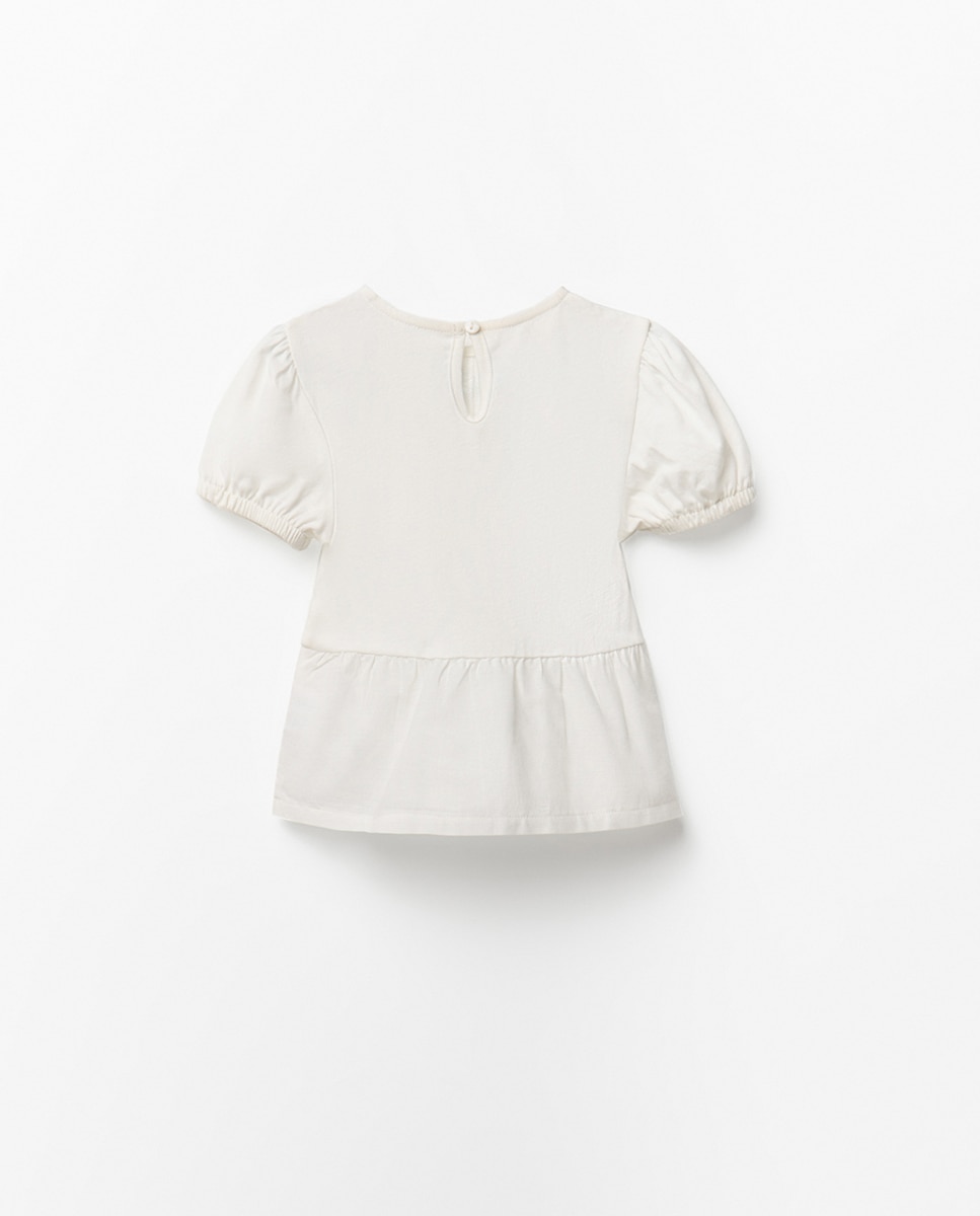 T-shirt com Falso Liso Sfera Branco-9