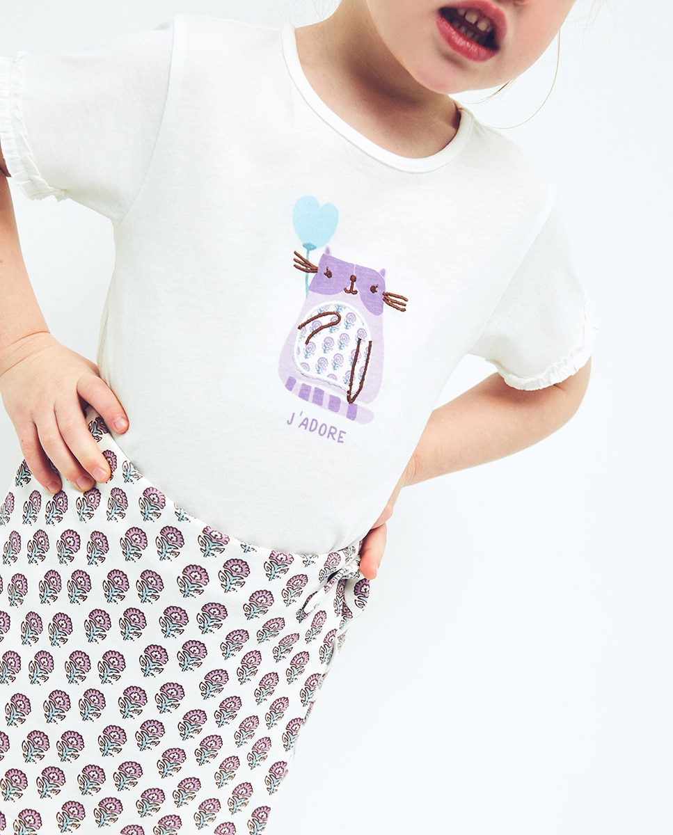 T-shirt Gatinho Sfera Branco-2