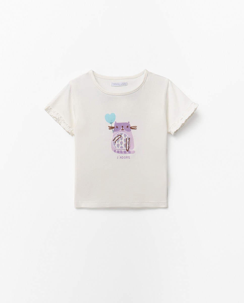 T-shirt Gatinho Sfera Branco-4
