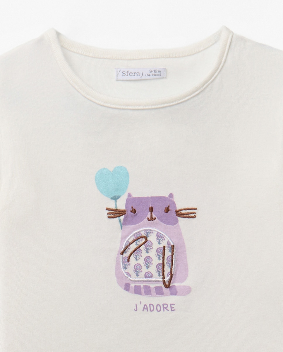 T-shirt Gatinho Sfera Branco-5