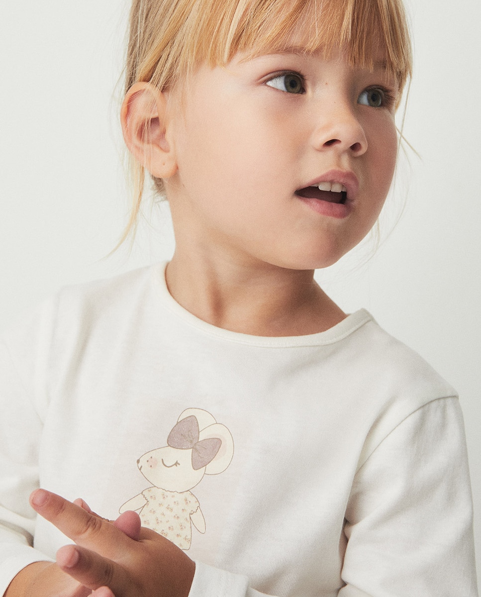 Camiseta basic ratona - Sfera - Blanco Blanco-3