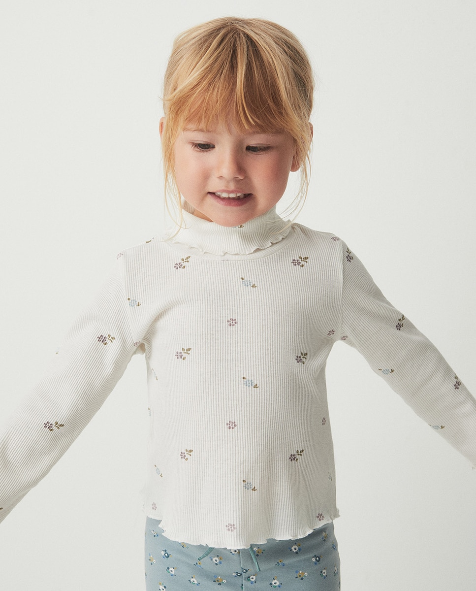 Camiseta basic rib print - Sfera - Blanco Blanco-1