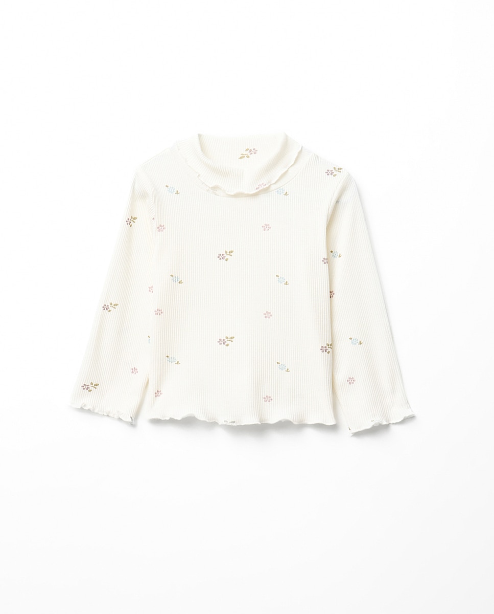 Camiseta basic rib print - Sfera - Blanco Blanco-3