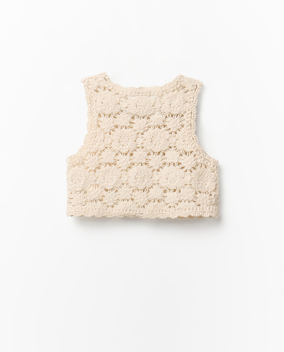 Colete de Crochet Cru-7