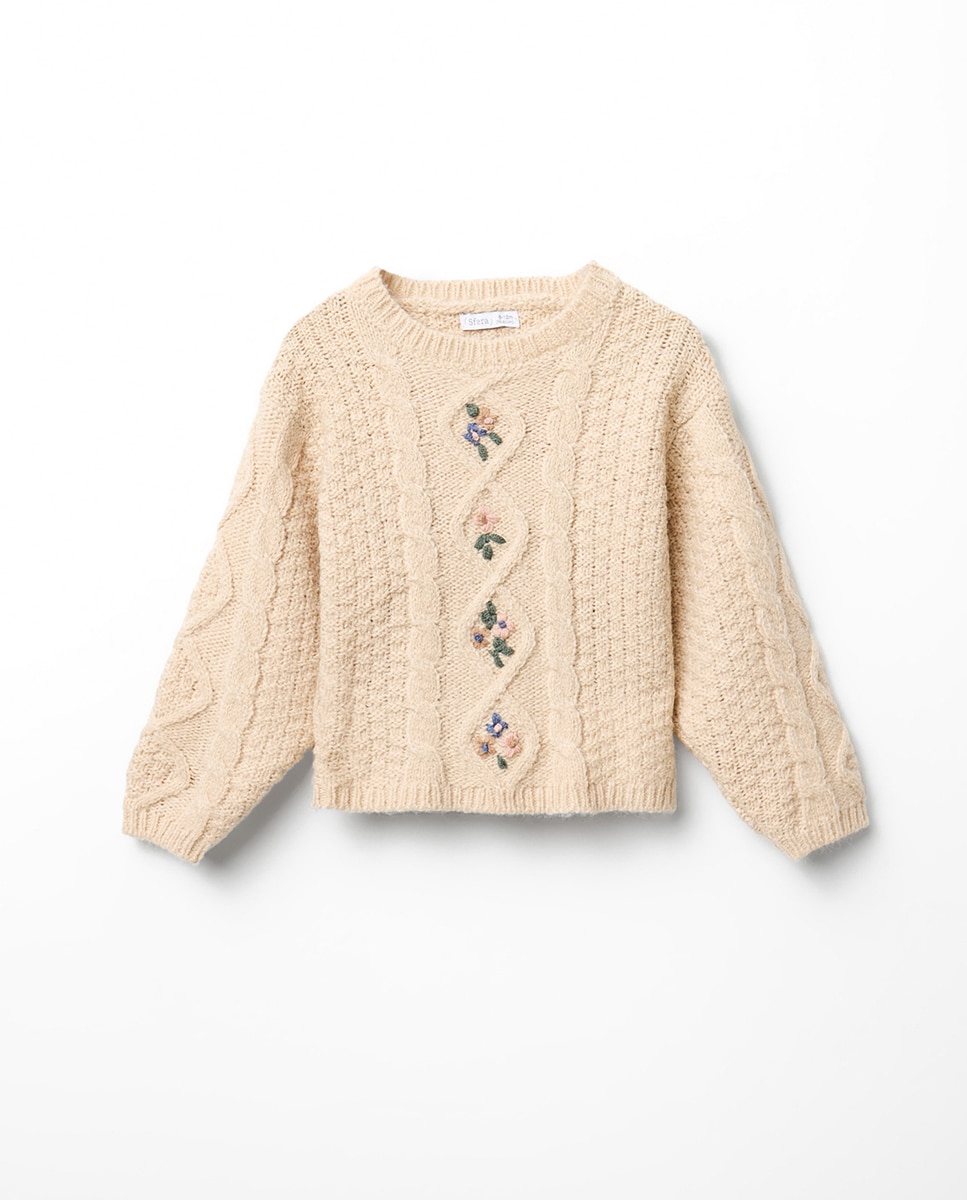 Jersey cables bordado - Sfera - Beige Beige-1
