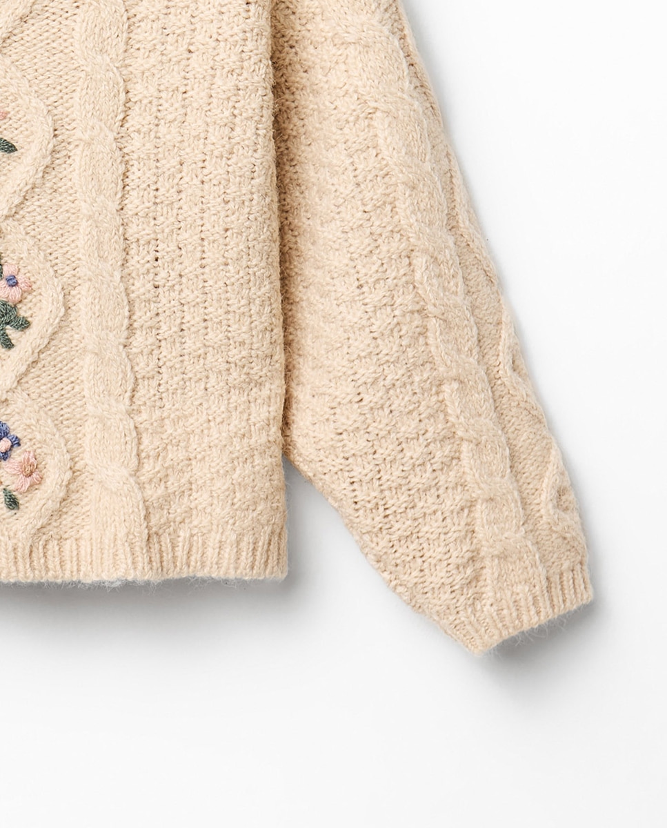 Jersey cables bordado - Sfera - Beige Beige-3