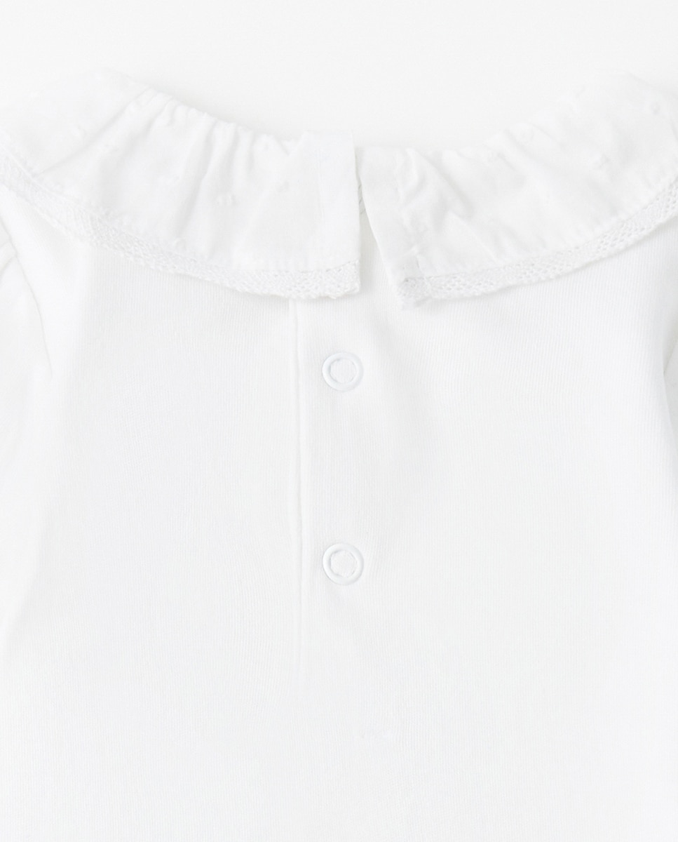 Body com Gola Ondulada Branco-3