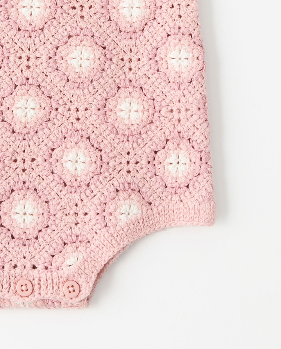 Babygrow de Crochet Sfera Rosa-3