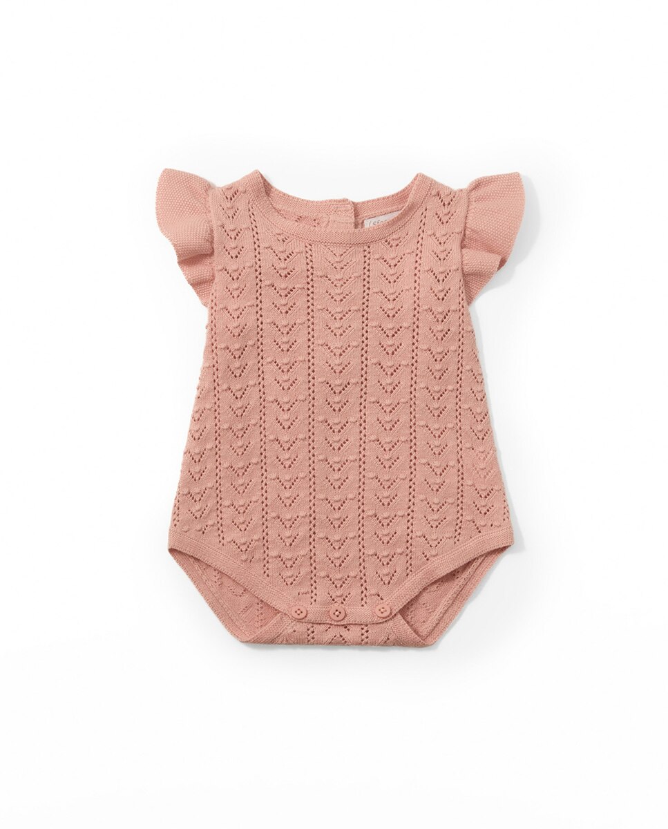 Babygrow com Malha de Tricot Sfera Rosa-2