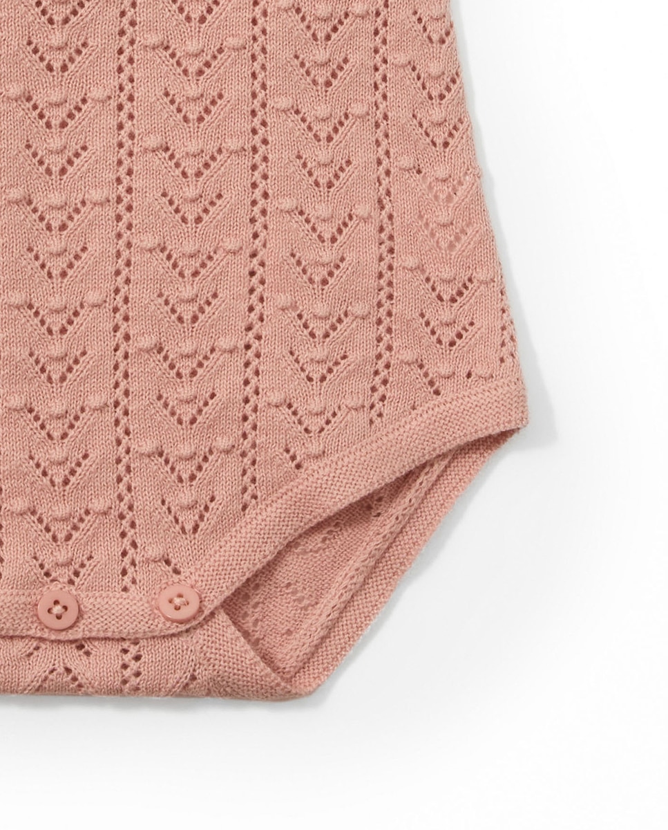 Babygrow com Malha de Tricot Sfera Rosa-3