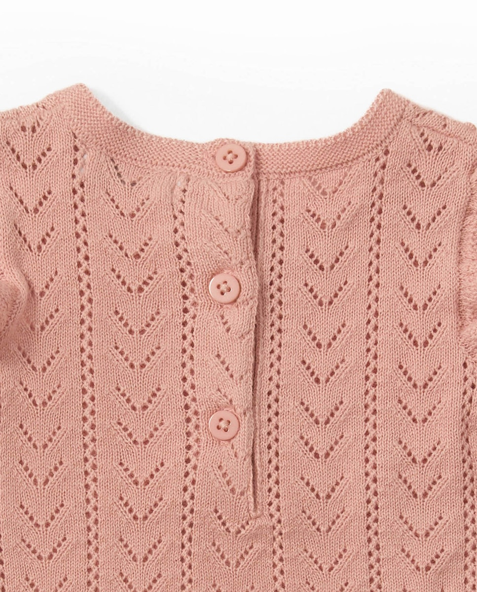 Babygrow com Malha de Tricot Sfera Rosa-5